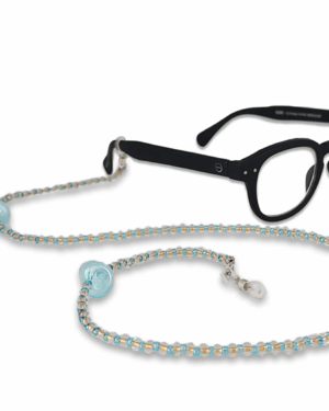 Catenina per Occhiali col. Azzurro e Oro