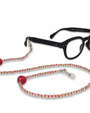 Catenina per Occhiali col. Rosso