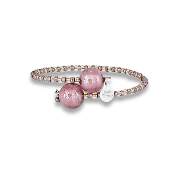 bracciale ametista rigido vetro murano
