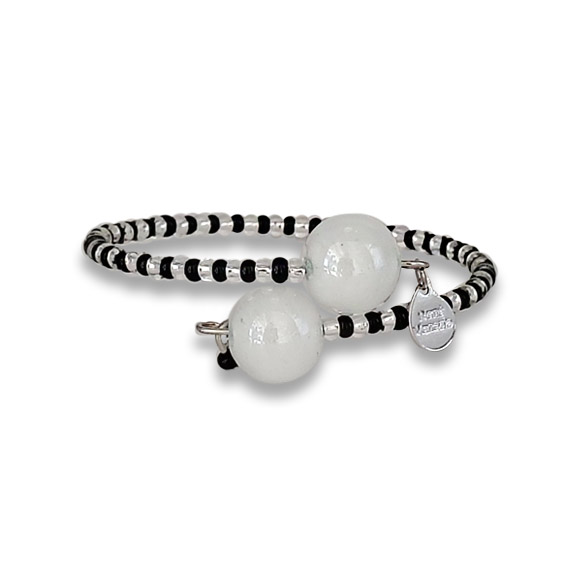 bracciale rigido murano bianco