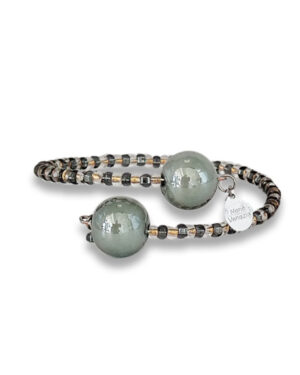 bracciale grigio vetro murano