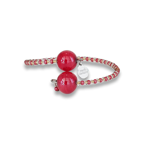 bracciale vetro murano rosso