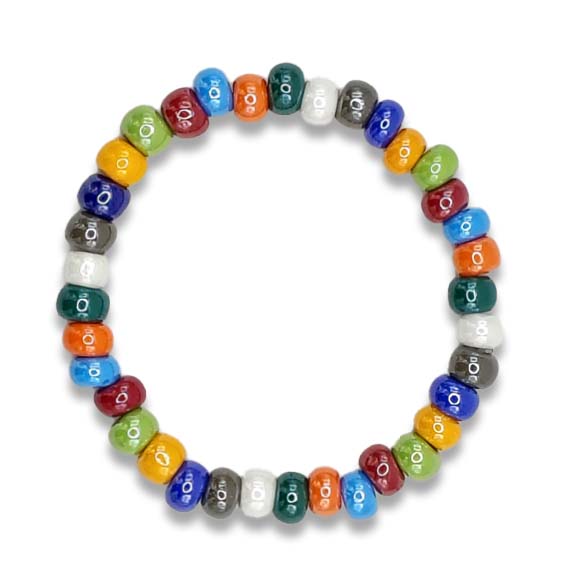 Bracciale Onda - Perle in vetro - Bracciale per donna e uomo. Colore multicolor