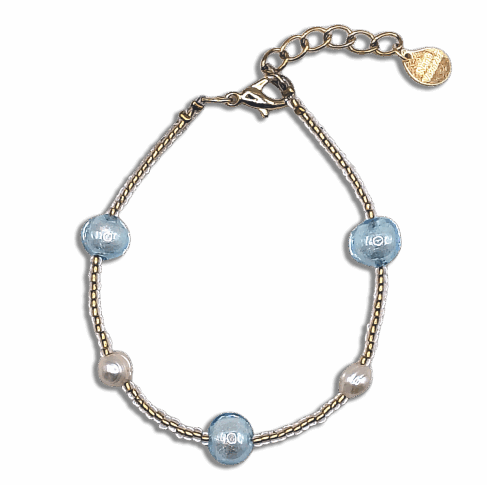 bracciale murano azzurro
