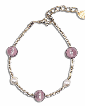 bracciale con perle rosa