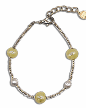 bracciale perle ambra vetro