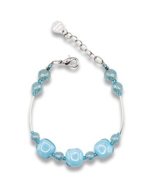 bracciale ariel perle murano azzurro