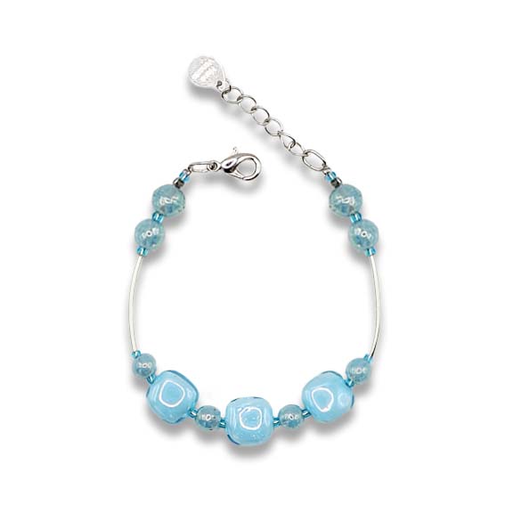 bracciale ariel perle murano azzurro