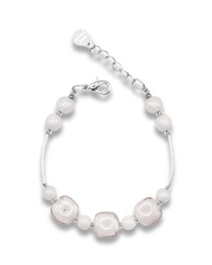 bracciale vetro murano bianco