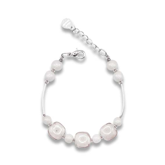 bracciale vetro murano bianco
