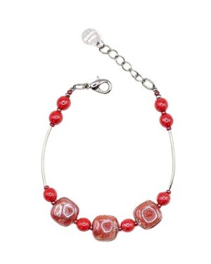 bracciale vetro murano rosso