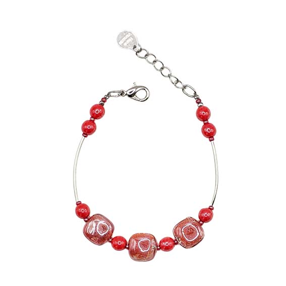 bracciale vetro murano rosso