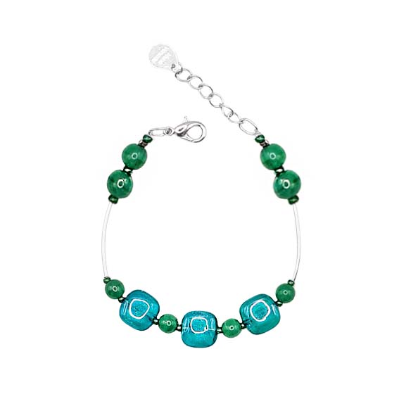 bracciale perle murano verde