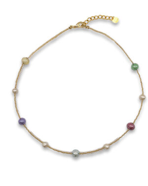 Collana Maty - Perle in vetro di Murano e perle di fiume - multicolor