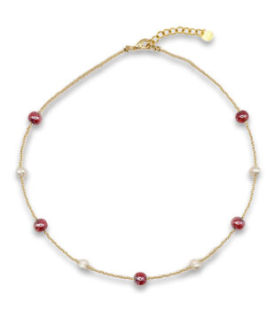 collana con perle rosse