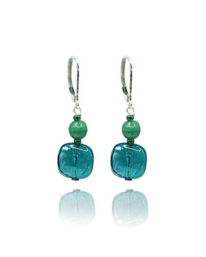 orecchini vetro murano verde