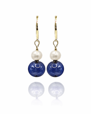 Orecchini Maty con perle in vetro di Murano - Blu