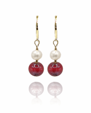 orecchini nene venezia maty rosso vetro di murano